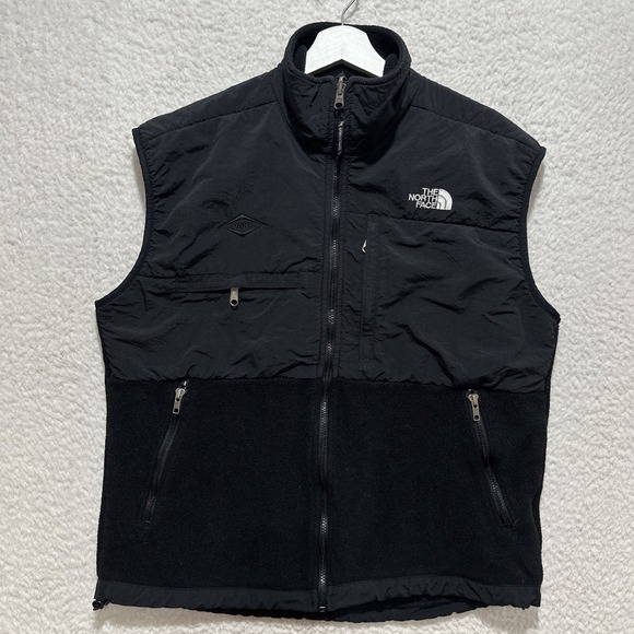 Vintage The North Face Denali Vest Men's L Black Full Zip Fleece Logo Company